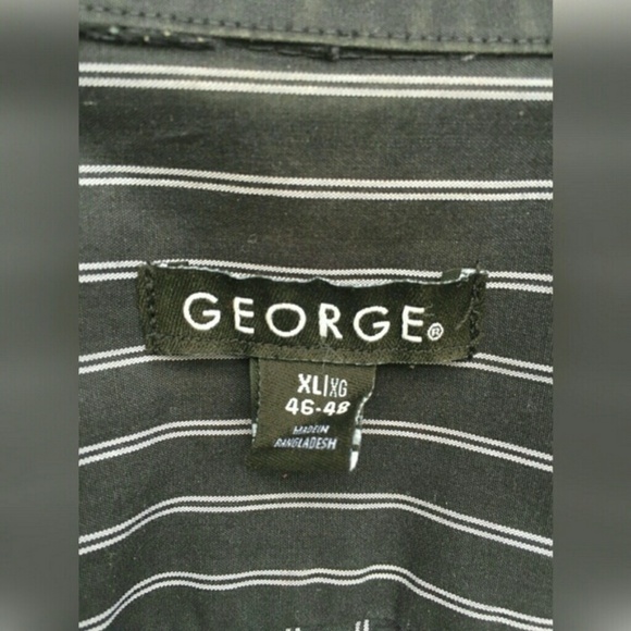 George Men’s Striped Button Down Shirt XL - Picture 2 of 4